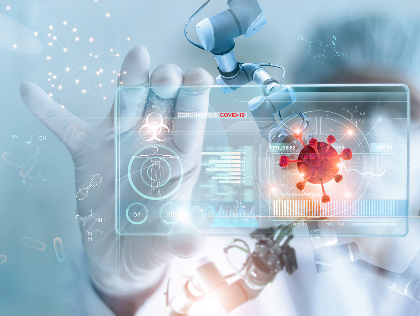 Modern healthcare technology including telemedicine and digital health monitoring